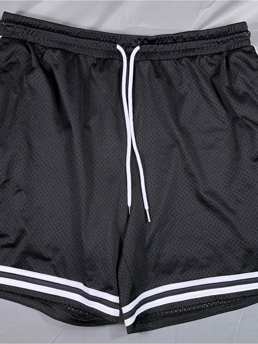No Boundaries Men's Mesh Athletic Shorts Black XL Drawstring Elastic Waist